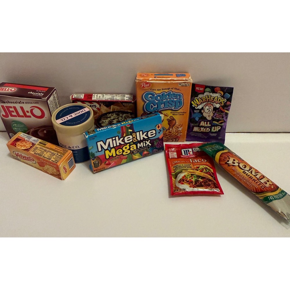 Zuru 5 Surprise Mini Brands Lot 9pc Jell-O Velveeta Mike and Ike Golden Crisp…